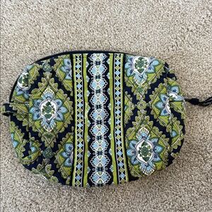 Vera Bradley Black and Green Floral Cosmetic Bag